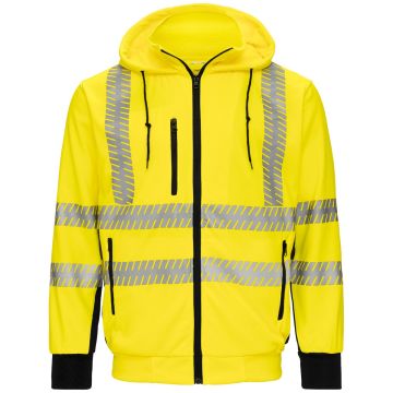 Workwear Factory Varsel Hood Zip 150505. Gul/Svart